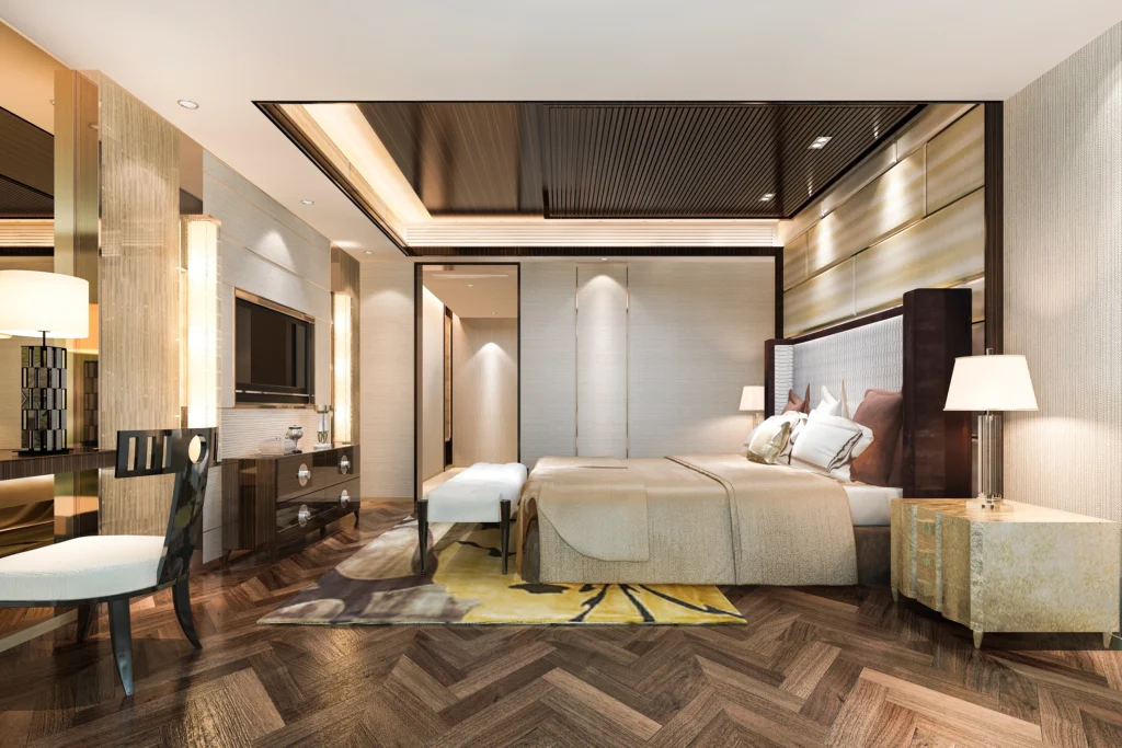 luxury-bedroom-suite-hotel-with-working-table-near-bathroom